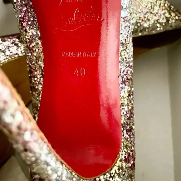 Christian Louboutin Pigalle Follies 100mm. Multi glitter speccio EU 40 - Picture 7 of 7
